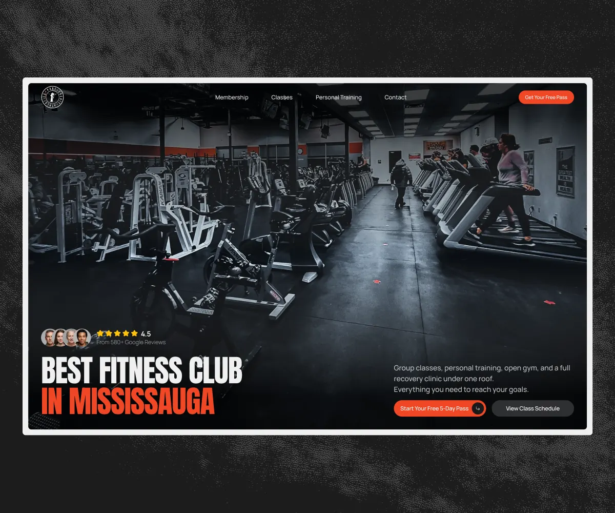 Port Credit Athletics homepage redesign