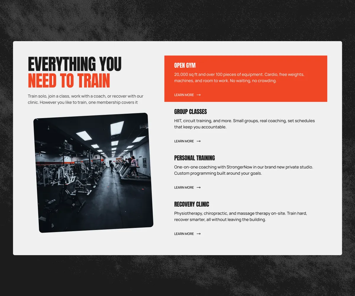 Port Credit Athletics homepage redesign frame 3